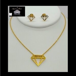 Stainless Steel DIAMOND shape necklace SET
